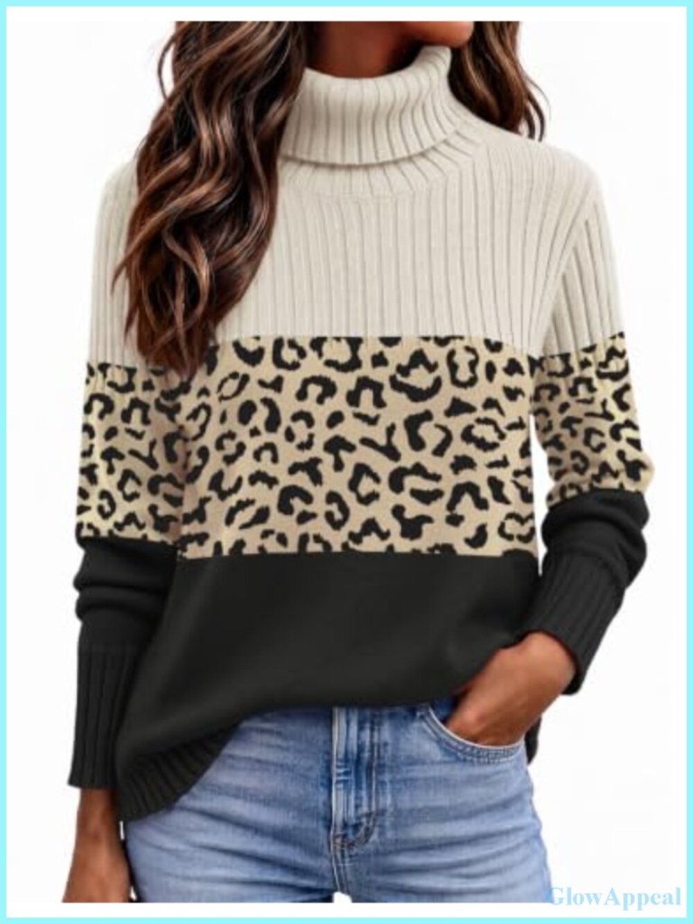 Turtleneck Sweater Ribbed Knit Pullover Long Sleeve Casual Fall Winter